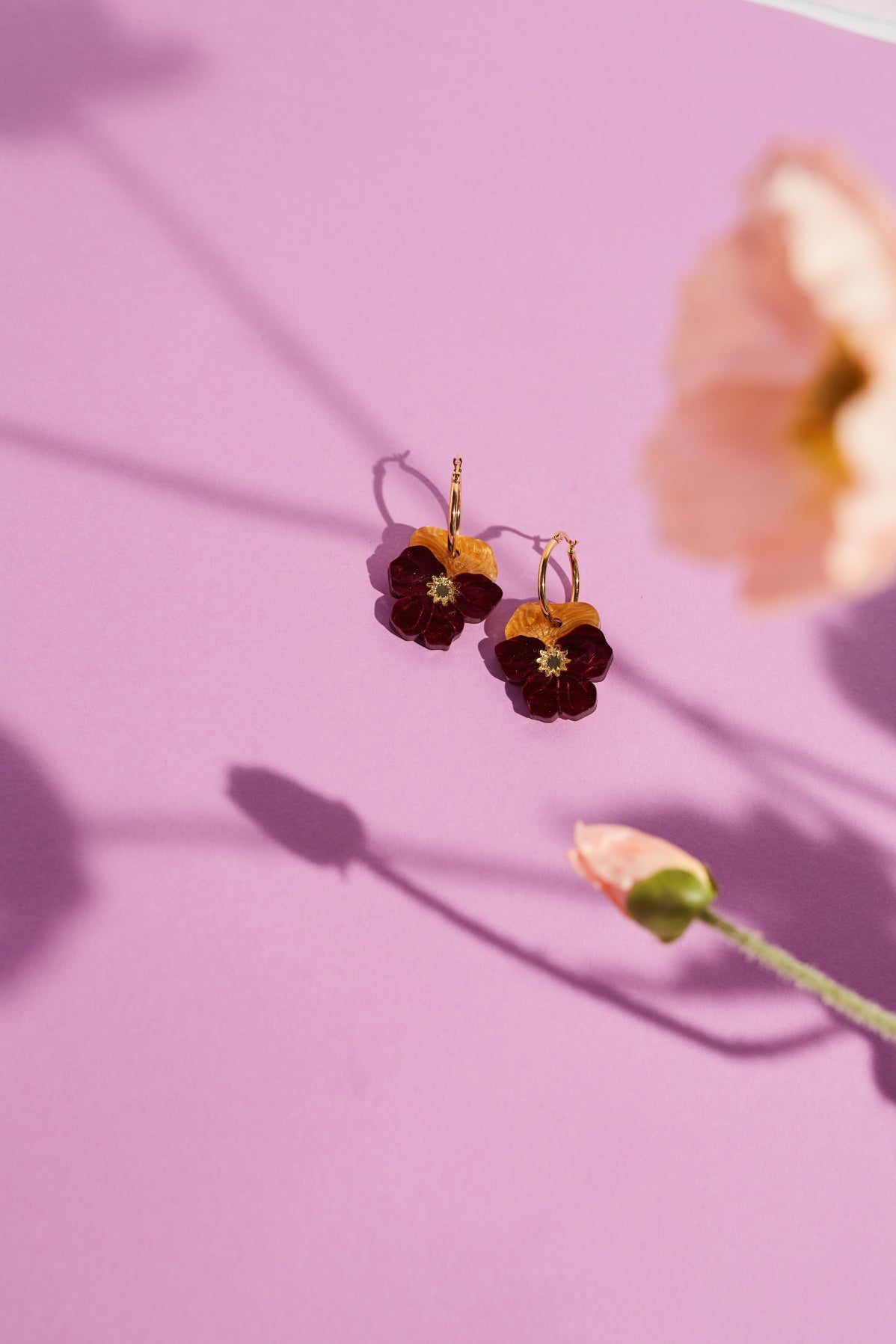 Pansy Hoop Earrings