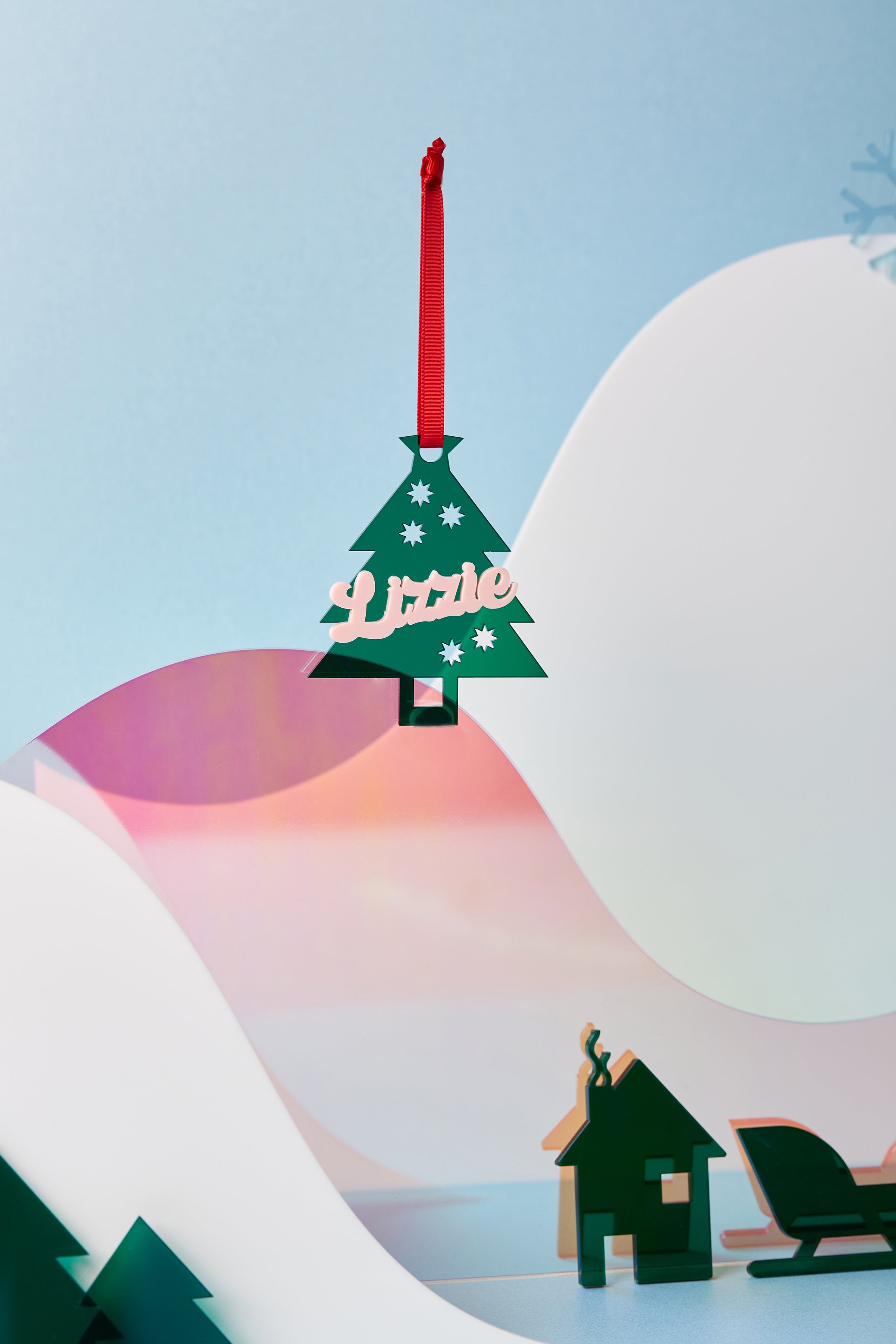 Customisable Christmas Decoration, pale green