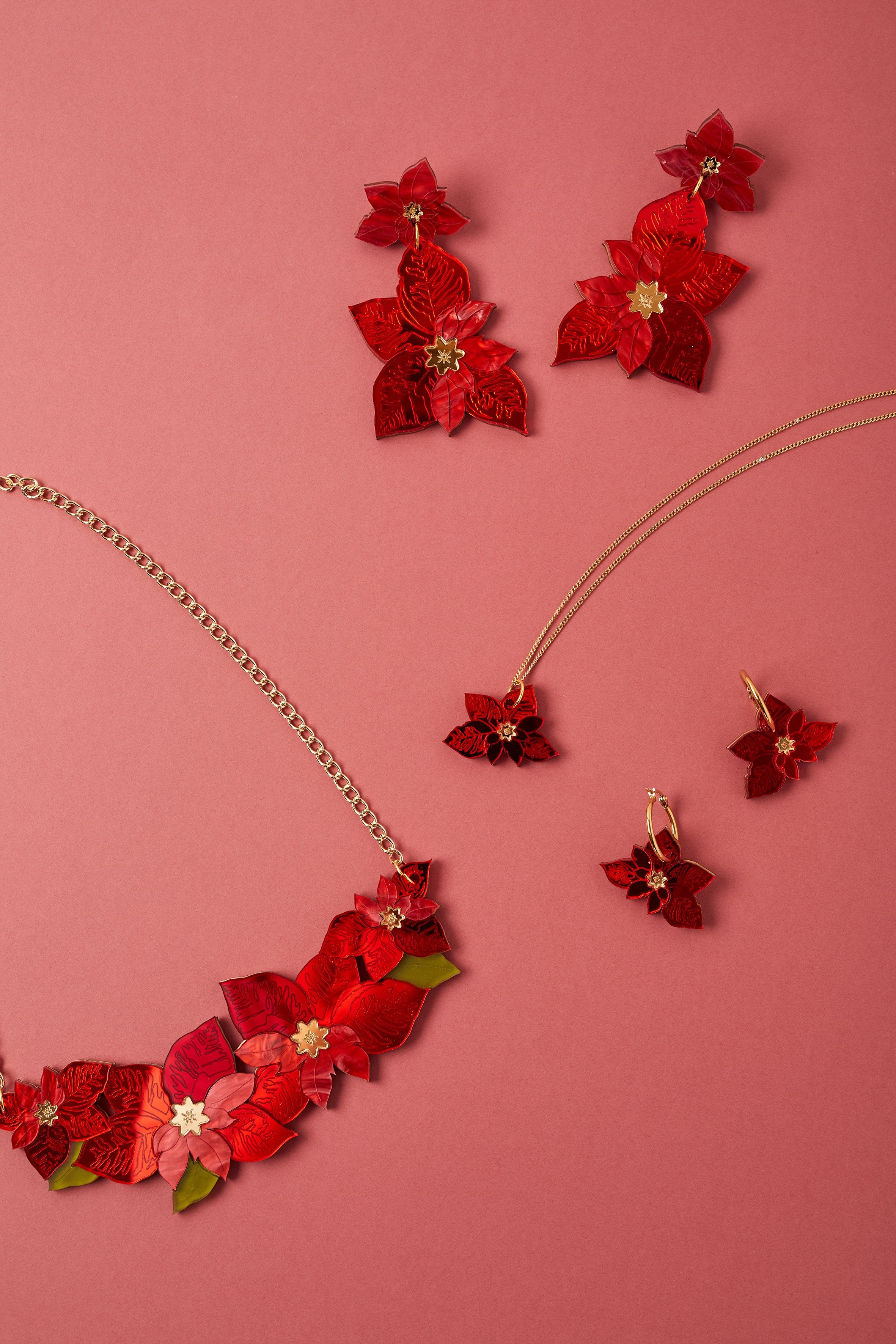 Poinsettia Mini Necklace