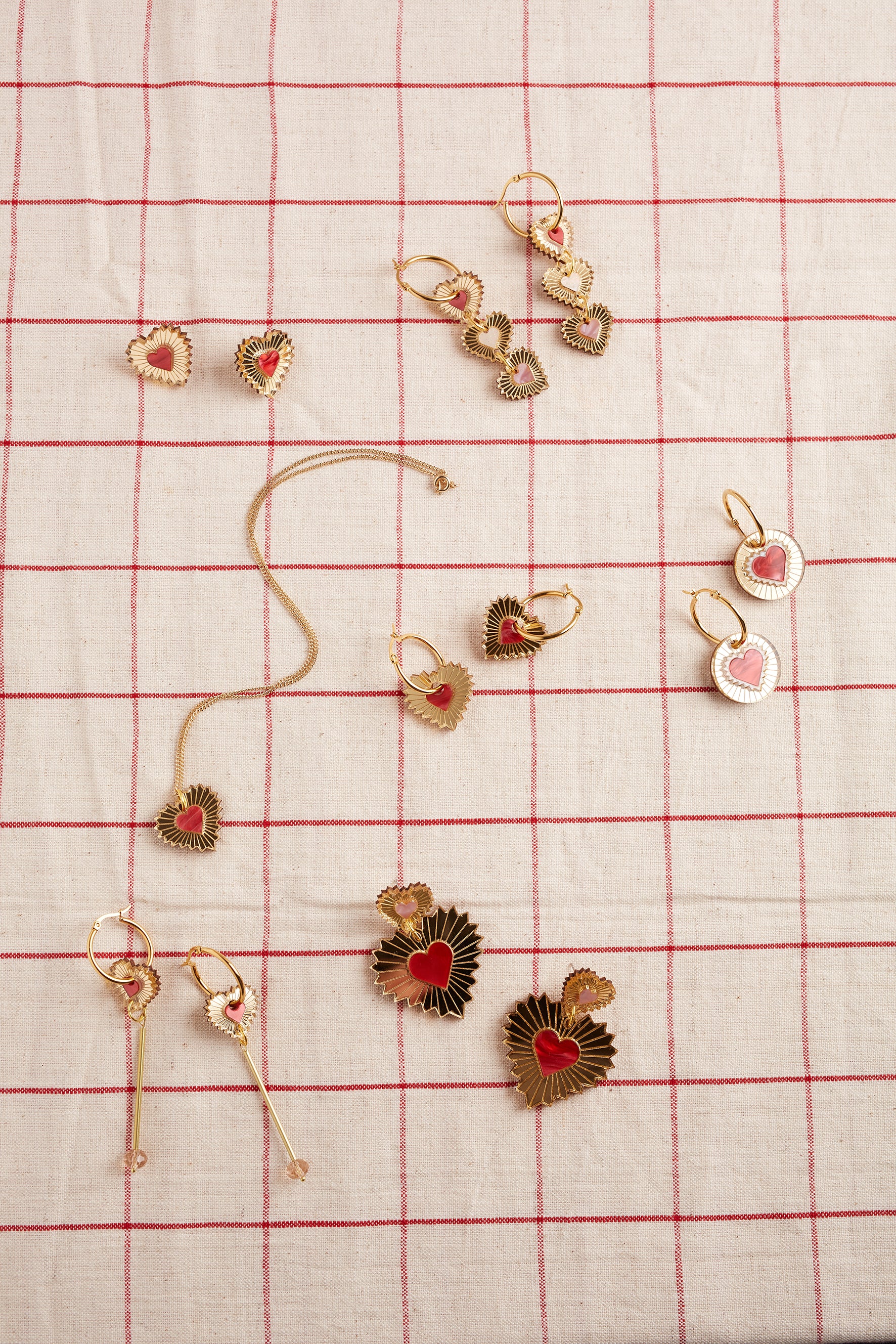 Boucles d'oreilles disque coeur