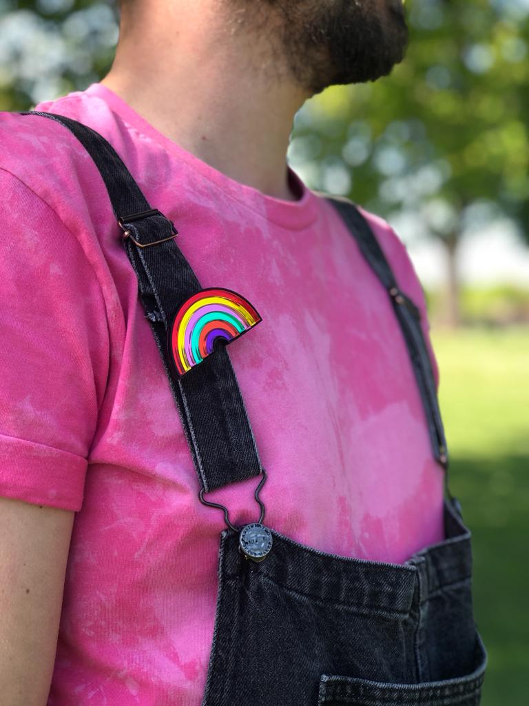 Rainbow brooch or hairclip