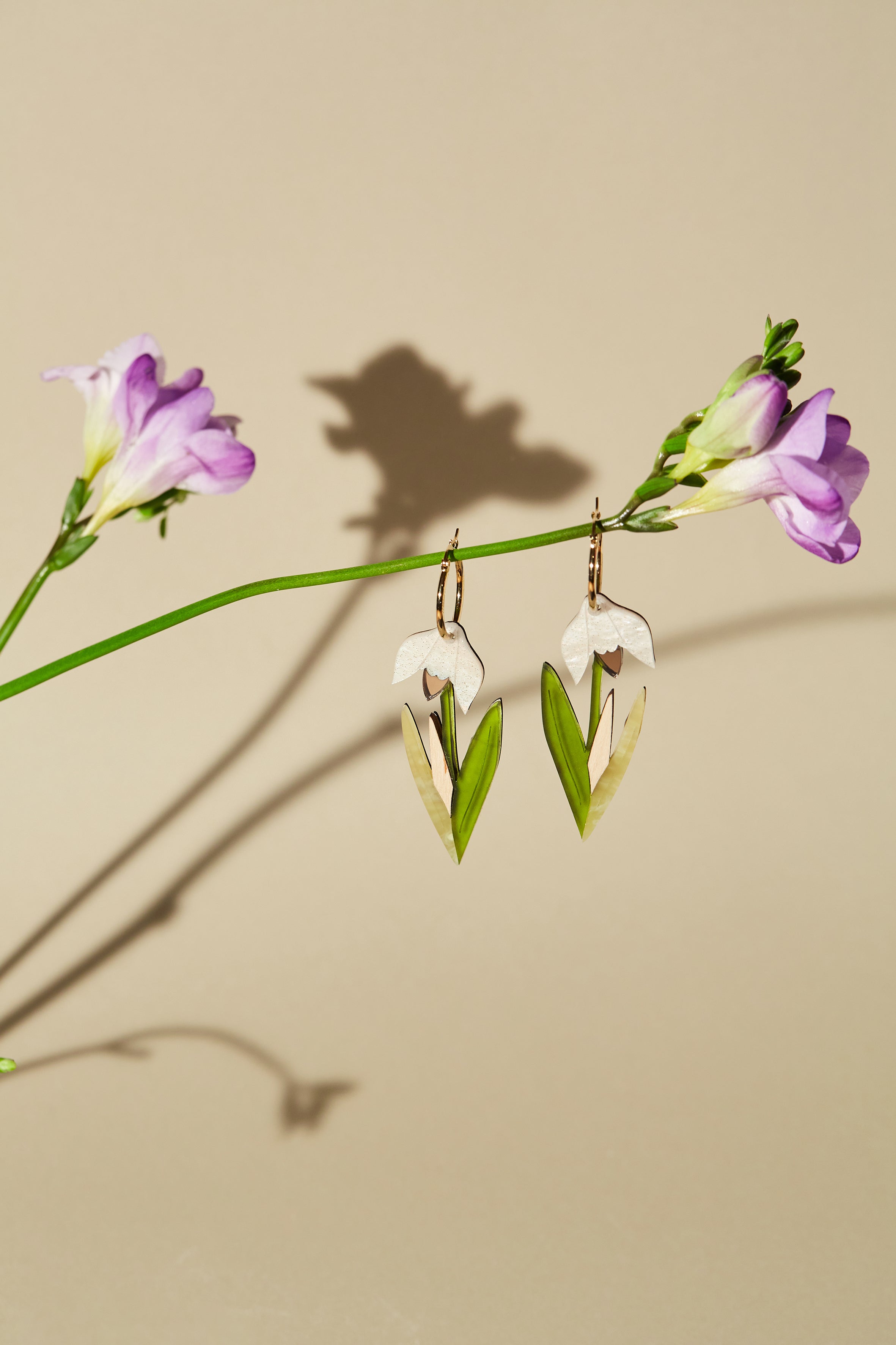 Snow Drop Hoop Earrings