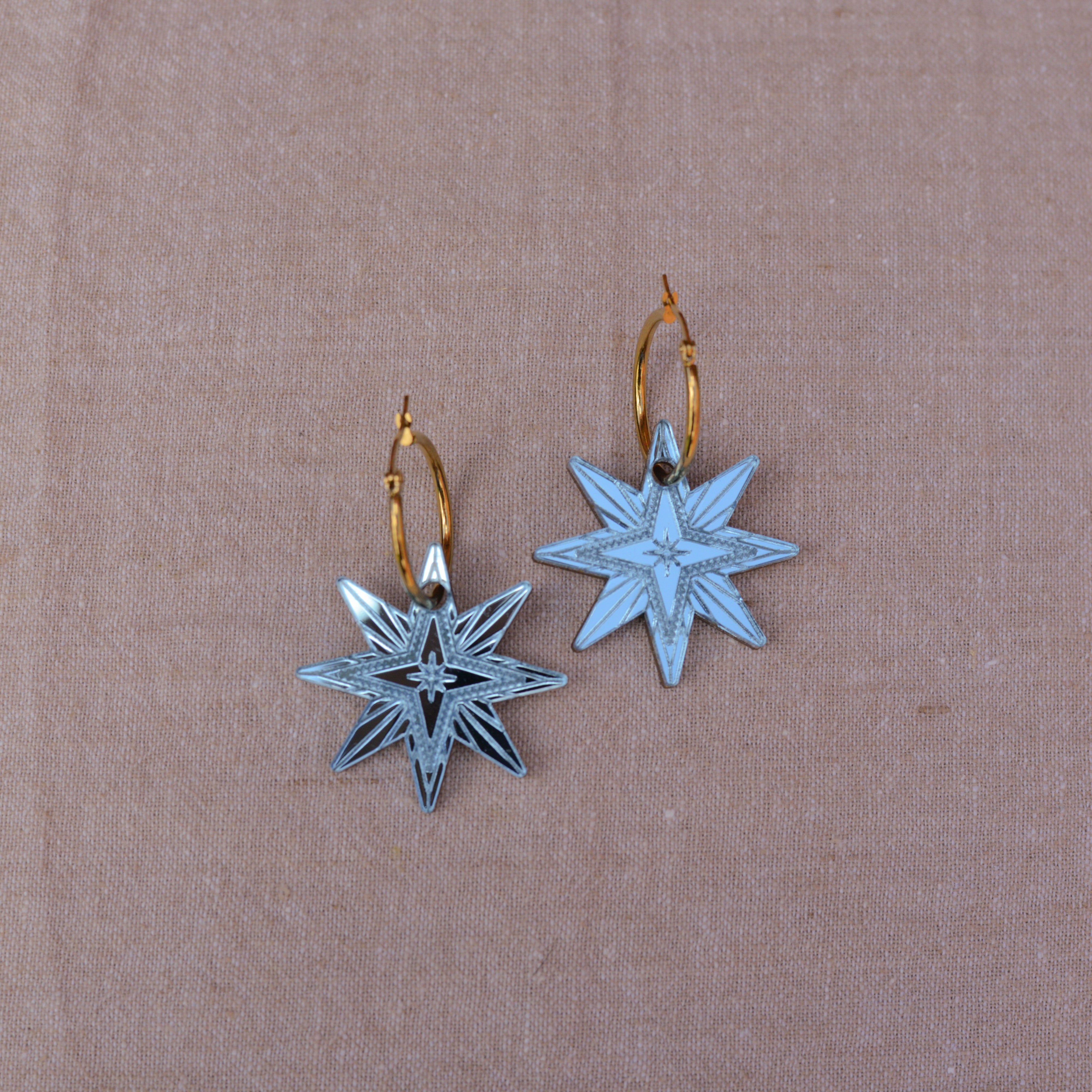 Boucles d'oreilles créoles étoiles en édition limitée