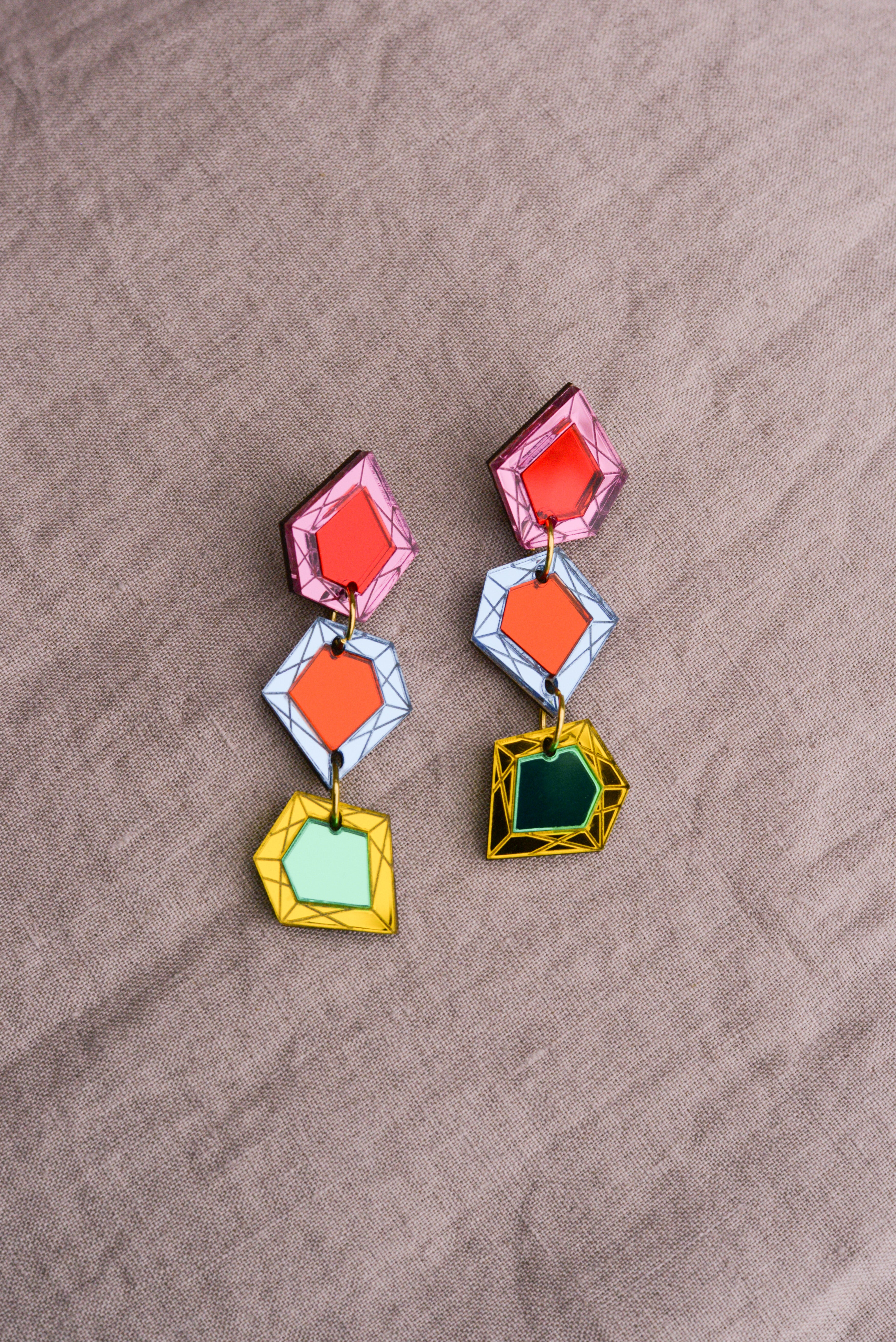 Limited Edition Gem Triple Drop Earring