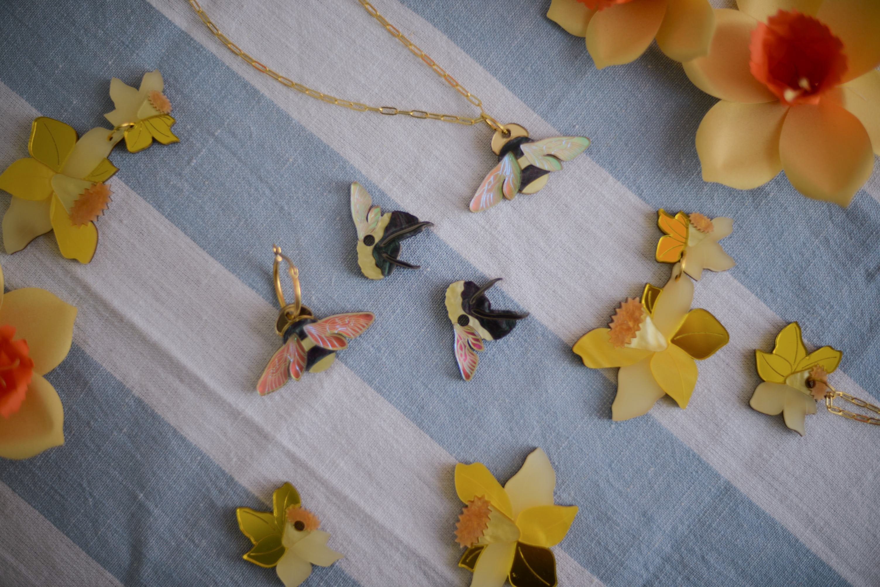 Striped Bumblebee Necklace