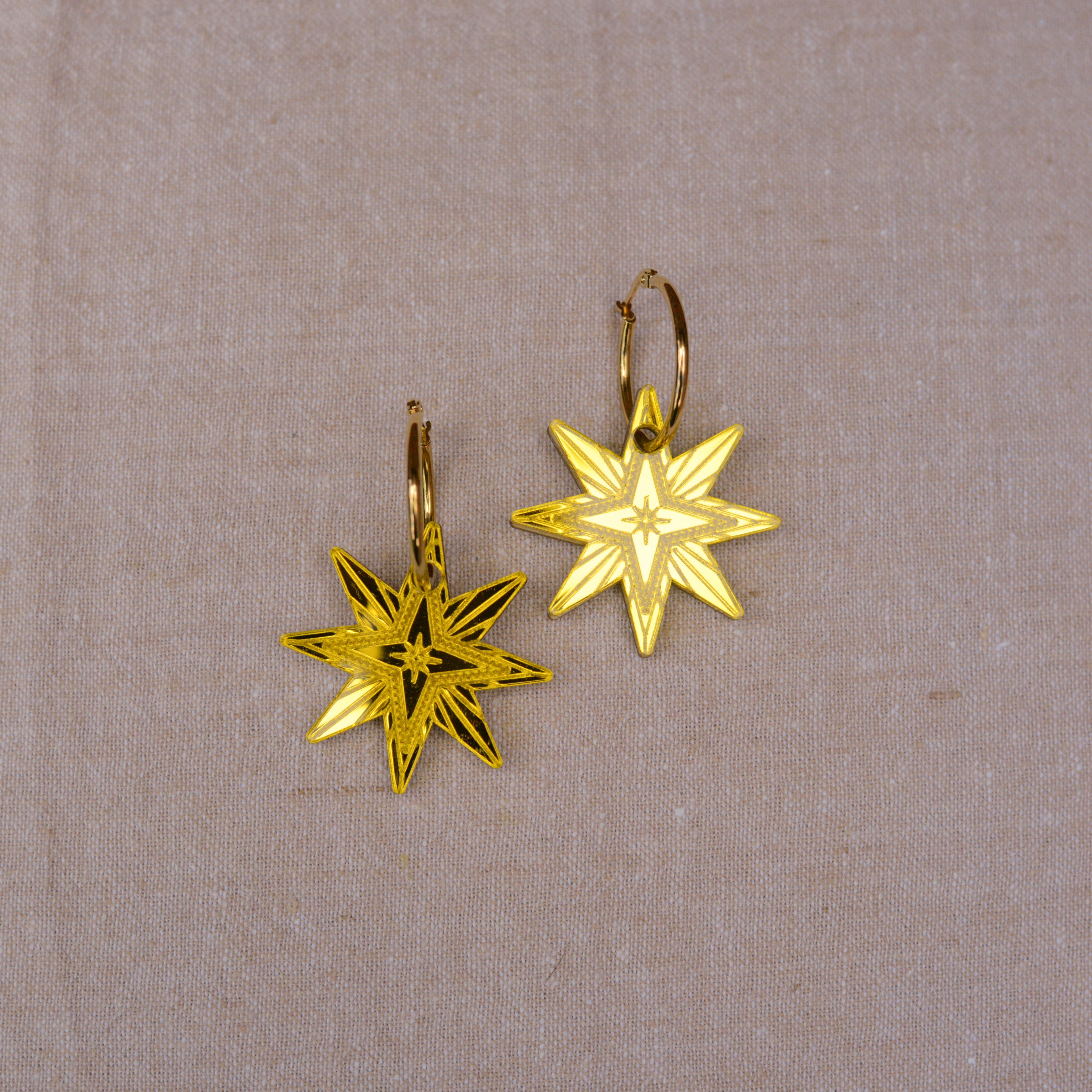 Boucles d'oreilles créoles étoiles en édition limitée