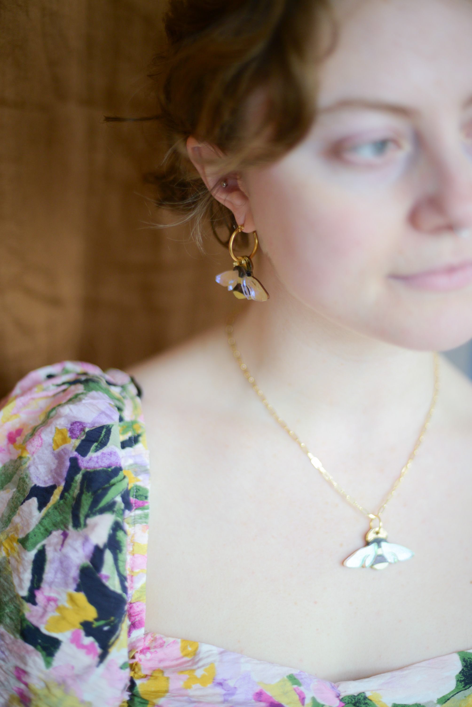 Striped Bumblebee Necklace