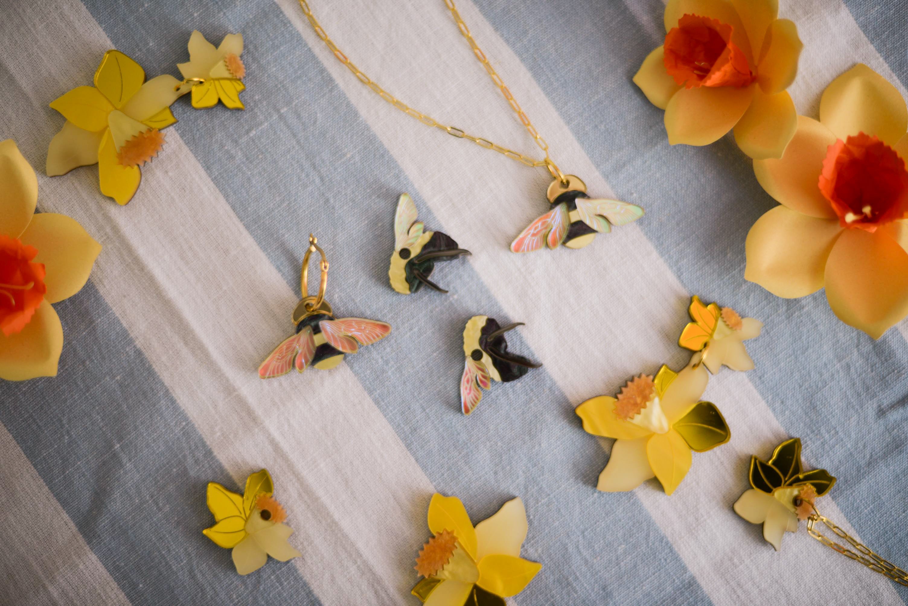 Striped Bumblebee Necklace