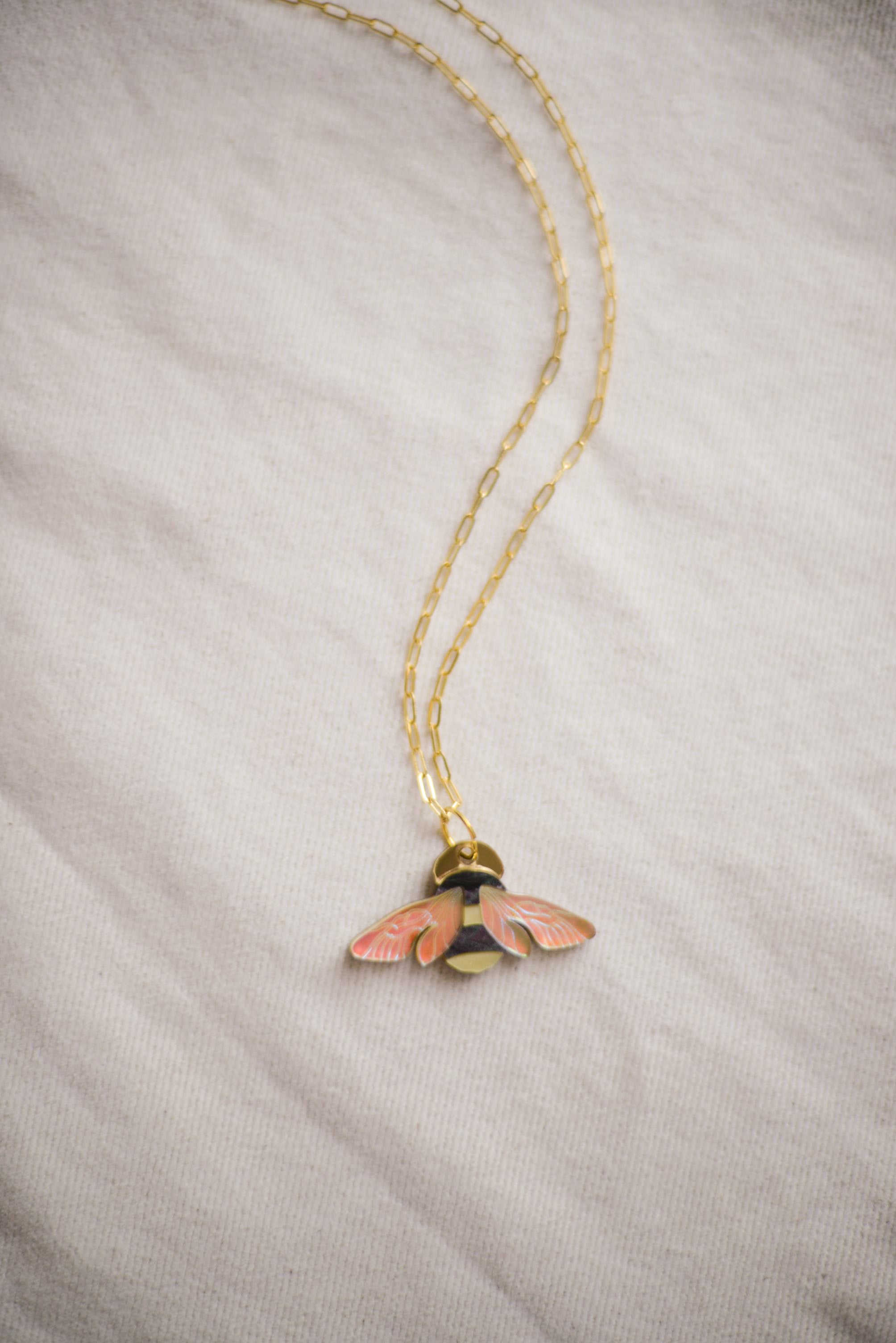 Striped Bumblebee Necklace
